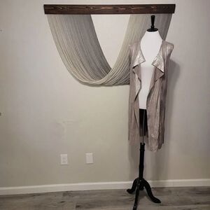 Dolce Cabo Metallic Leather Waterfall Cardigan Sz S